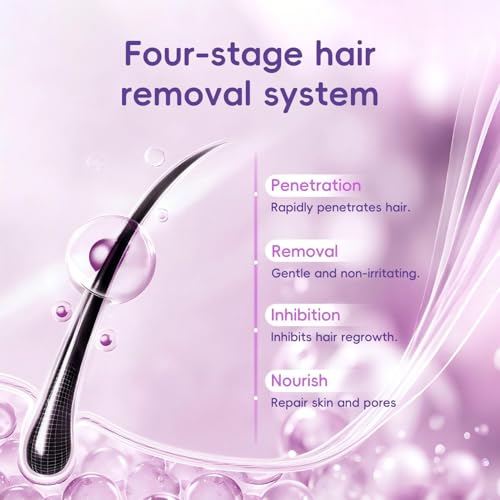 Feisou Painless Hair Removal Cream 72oz with Aloe Vera & Vitamin E for Sensitive Skin - Long-Lasting Depilatory for Face & Body