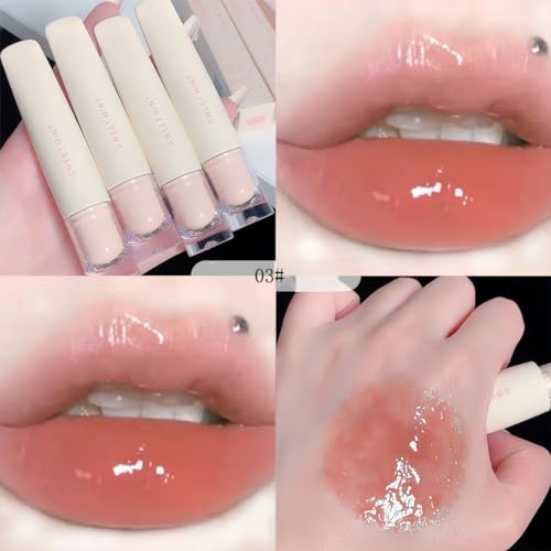 4-Color Jelly Lip Gloss Set - Moisturizing & Plumping