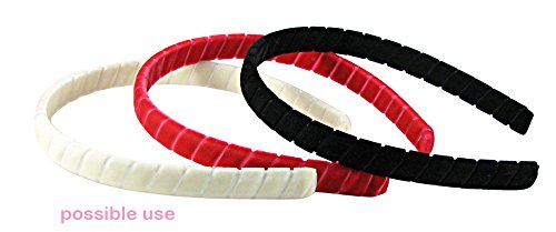 HipGirl Bulk Plain Craft Plastic Headbands for DIY - 12pc White Headbands for Women, Girls, and Teens