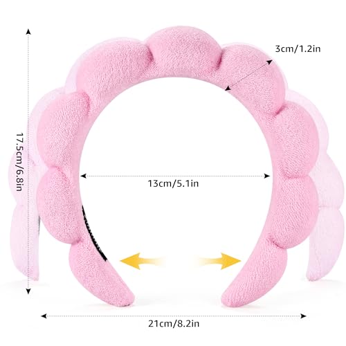 Spa Headbands for Washing Face, Set of 2 Terry Cloth Headbands
