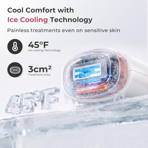 Ubroo IPL Laser Hair Removal Device Rose - 21J Energy, Painless at-Home Hair Reduction