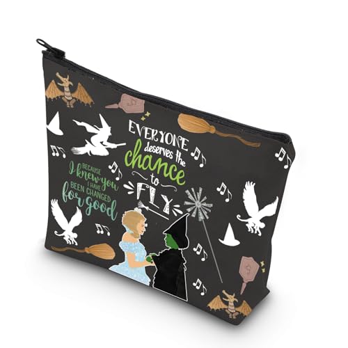 TSOTMO Musical Theatre Makeup Bag, Canvas, Beige, Marble Pattern, Ideal for Women's Cosmetics, Stylish Gift for Broadway Lovers