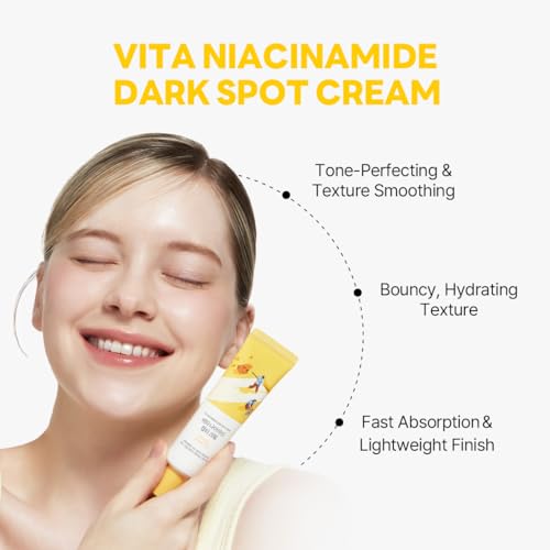 ROUND LAB Vita Niacinamide Dark Spot Cream 1.69 Fl Oz, Tone Clarity Moisturizer with Tranexamic Acid, and Vitamin Complex for Dark Spot Care, Uneven Skin Texture, and Skin Radiance, Korean Skincare