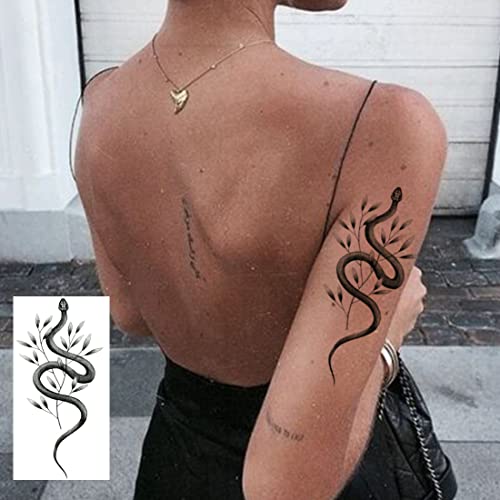 12 Large Snake Temporary Tattoos for Men & Women, Waterproof