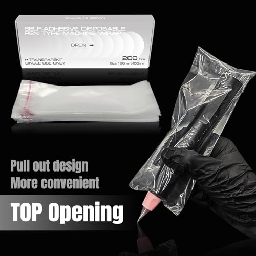 200Pcs PMU Pen Machine Protective Sleeves - Disposable Tattoo Covers