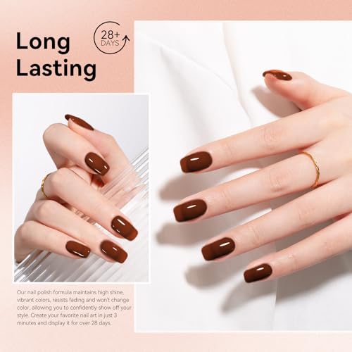 MEGIOR Jelly Gel Nail Polish - 0.5 Fl Oz Caramel Brown