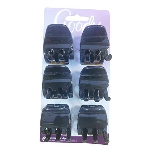 Goody Classic Claw Hair Clips - 6-Count, Clear, Brown and Black - 1/2 Claw Will Gently Keep Hair Secured In Place with a Long Lasting Hold, color may vary (Pack of 2)