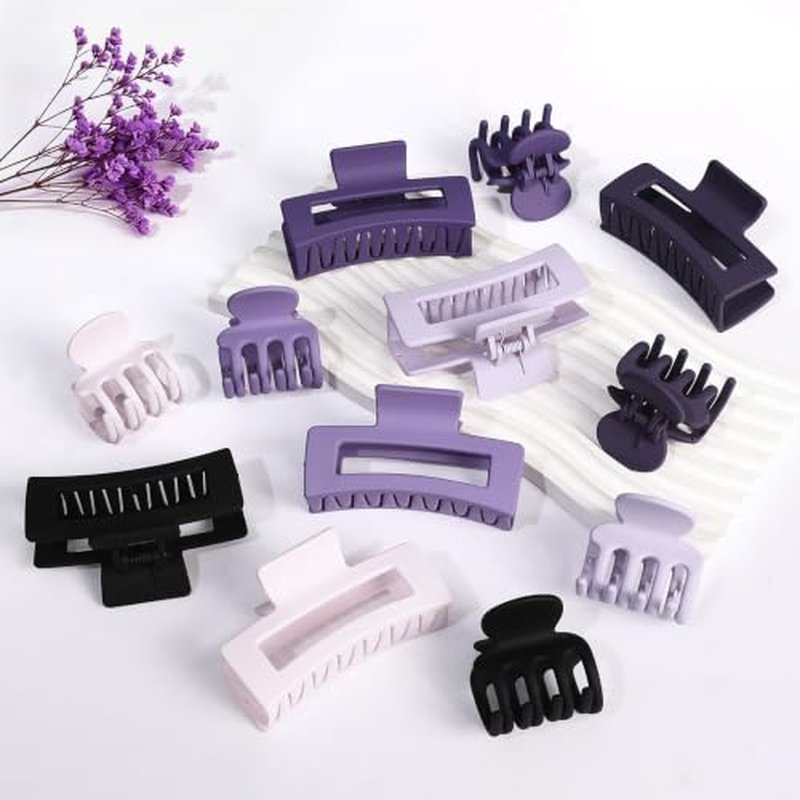12 Pack Claw Clips for Women - Matte Finish Strong Hold