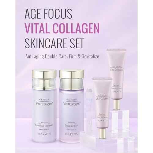 ISA KNOX Age Focus Vital Collagen Skincare Set (14.54 fl oz) - Korean Skincare for Firming, Hydrating, and Nourishing. with Low-Molecular Collagen and Essential Vitamins.