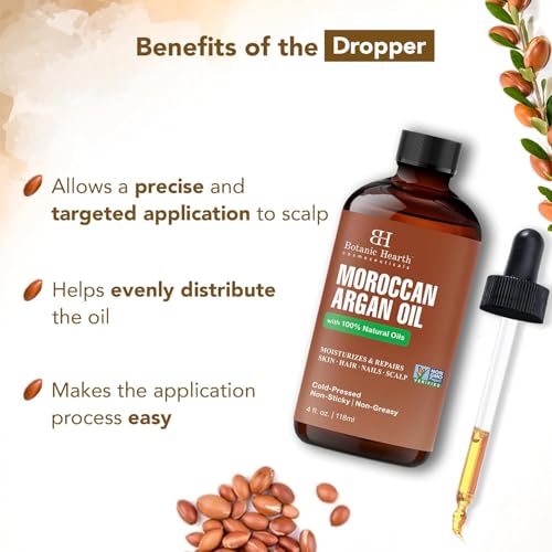 Botanic Hearth Argan Hair Oil - Hydrating & Frizz Control, 4 fl oz