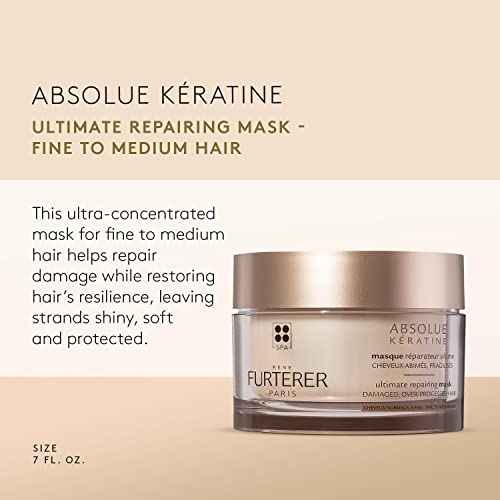 Rene Furterer ABSOLUE KERATINE Ultimate Regenerating Mask - For Damaged, Over-Processed Fine to Medium Hair - Repair & Restore