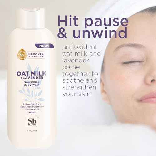 Soapbox Body Wash, Oatmilk & Lavender Liquid Body Wash, Moisturizing Soap with Shea Butter, Vegan Duo Pack of 2 Soap Bottles, 20oz Each