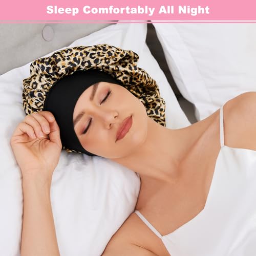 Silk Sleep Bonnet for Women Large - Hair Care Cap