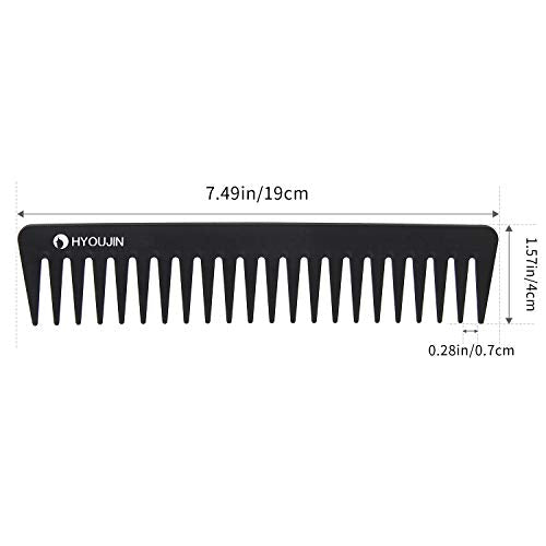 Wide Tooth Carbon Comb for Detangling Wet Hair - Variation of Cutting Set2
