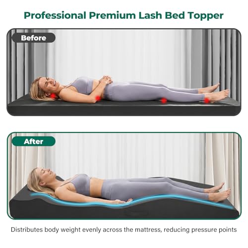 ENITYA 71" Ergonomic Lash Bed Topper with Removable Cover