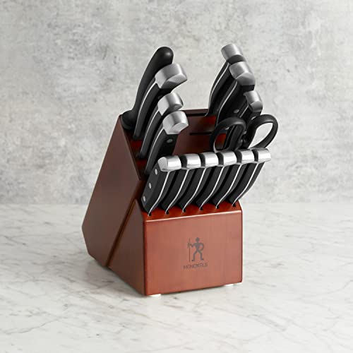 HENCKELS Premium Quality 15-Piece Knife Set with Block, Razor-Sharp, German Engineered Knife Informed by over 100 Years of Masterful Knife Making, Lightweight and Strong, Dark Brown