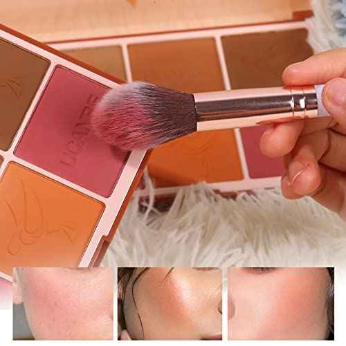 8 Colors Face Matte Blush Palette Shading Blusher - Buildable Facial Cheek Blusher Contour Bronzing Pressed Powder Makeup Pallet Women Gift Set (8 Colors Blush Contour Palette with brush)