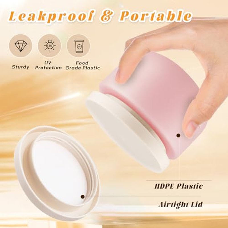 8 oz Pink Plastic Jars with Lids - 4 Pack for Cosmetics & DIY