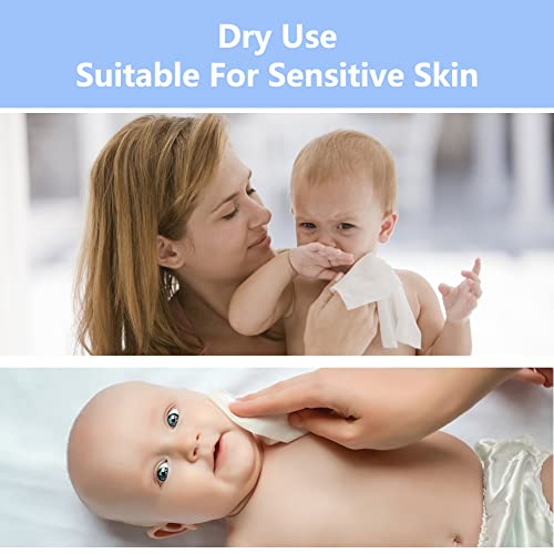 CottonCare 600 Count Baby Cotton Wipes Unscented & Chemical-Free - Soft & Ultra Absorbent for Delicate Skin, Pack of 6