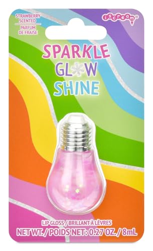 Holiday Lights Strawberry Lip Gloss with Holographic Stars