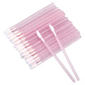 Crystal Pink Disposable Lip Gloss Applicators Set - 100 Pieces, Lipstick Brushes & Wands
