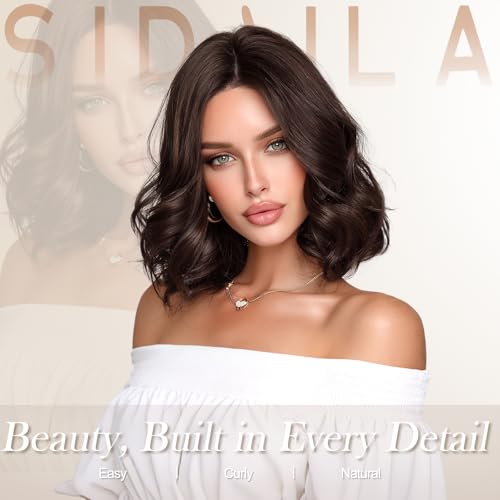 11-12 Inch Blonde Wavy Bob Wig with Middle Part
