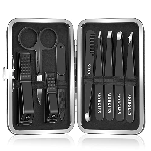 9-Piece Grooming Kit with Tweezers, Nail Clippers & Scissors