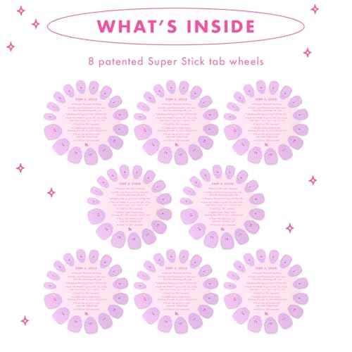 Super Stick Mani Adhesive Tabs Set | No Glue Needed | Use with Olive & June Press-On Nails | Non-Toxic Tabs | Easy On-Off, Non-Damaging | Realest Look | 7-Day Wear