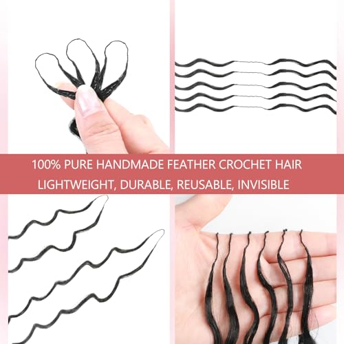 Feather Crochet Hair Extensions for Black Women - 100 Strands, 18" Deep Wave #2