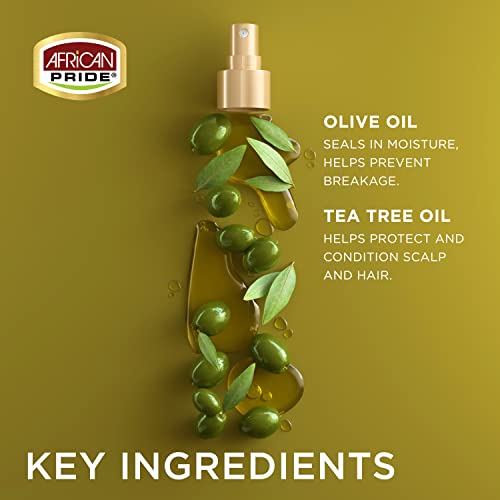 African Pride Olive Miracle Leave-In Conditioner (3 Pack) enriched with olive oil and tea tree to seal in moisture and prevent breakage. 12oz.