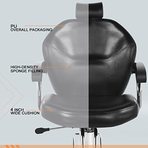 Artist Hand Professional Barber Chair - Hydraulic Reclining Salon Chair