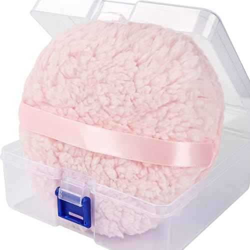 WSYUB Powder Puff, 6'' Powder Puff for Body Powder,Body Powder Puffs and Container,Oversize Dust Puffs for Women