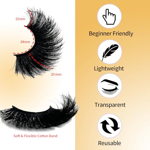 Loladook 3D Mink Lashes Fluffy 20mm Full Strip Eyelashes