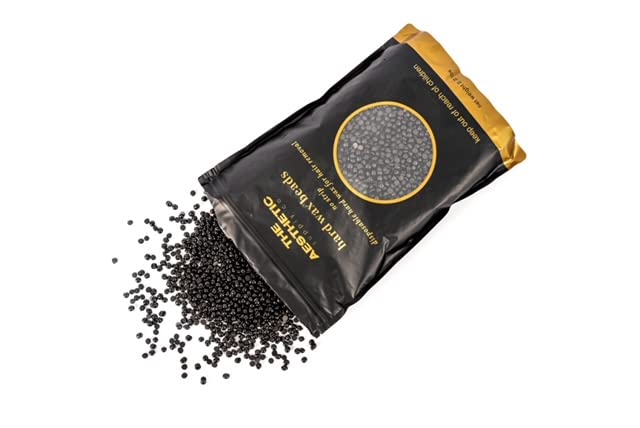 The Aesthetic Supply Co - Black & Gold Hard Wax Beads, NO STRIPS NEEDED! 2.2LB Waxing Beads, Brazilian Bikini Wax,Hard Wax Hair Removal for Face, Body, Legs, 1, 16.0 Ounce