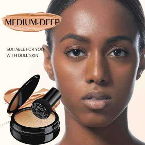 Mushroom Head Air Cushion CC Cream - Tattoo Cover up Makeup Waterproof Long-Lasting Moisturizing Concealer Foundation, Even Skin Tone for All Skin Types (Medium)