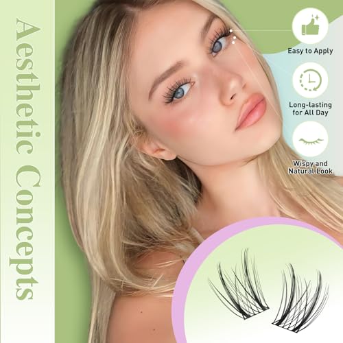 KEYYOU LASH Extension Kit 144Pcs Angel Lash Clusters Kit Thick Eyelash Extension Kit with Glue and Seal,Tweezers,Remover for DIY lash extension kit at Home£¨Kit-Angel A08-D-8-18MIX£©