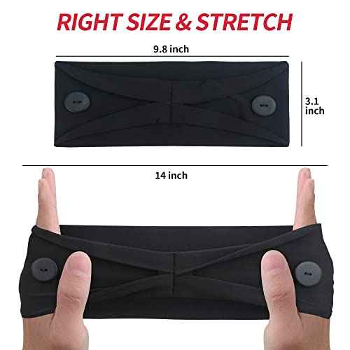 ABAMERICA Headbands with Button for Mask, Wide Nurses Headbands Non Slip Elastic Ear Protection for Women Men Doctors Sweatband Headband