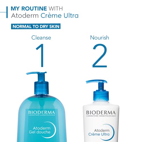 Bioderma Atoderm Ultra Cream Duo Pack,Hydrating Body Moisturizer for Normal to Dry Sensitive Skin 16.9 Fl Oz,(Pack of 4)