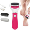 BOMPOW Foot Scrubber Electric Callus Remover – Rechargeable 2 Roller Heads, Red