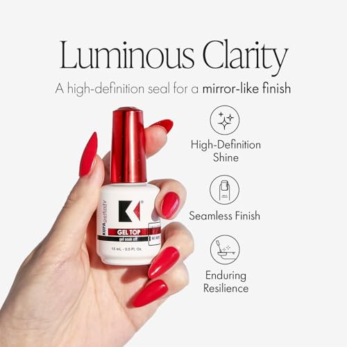 KUPA GelFinity No-Wipe Gel Top Coat - High Gloss UV/LED Sealer, 0.5 fl oz