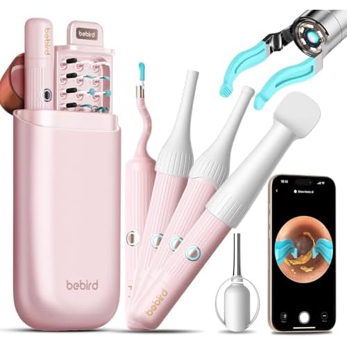 Ear Wax Removal Tool Camera, HD Visual Ear Cleaner with Flexible Otoscope & S-Shaped Silicone Head,WiFi Earwax Remover Kit with Tweezers, 21-in-1 Set for Family, Adults/Kids, Home & Travel