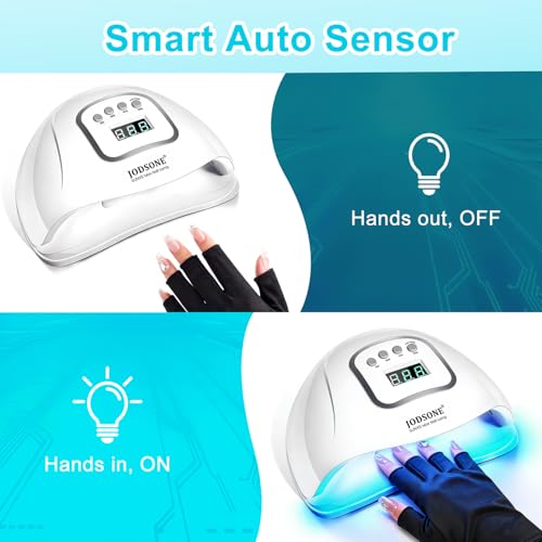 JODSONE U V LED Nail Lamp with Gloves Kit, Dryer for Gel Nails