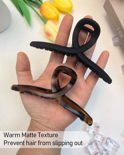 5 Inch Claw Clips for Thick Hair - Jumbo XL Matte Clips, 2 Pack