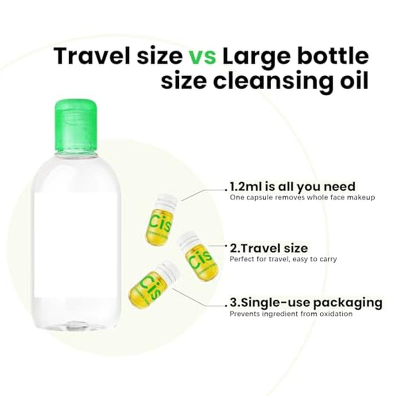 Natural Cleansing Oil Capsules – Travel-Friendly Makeup Remover, 20 x 2ml