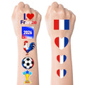 French Flag Temporary Tattoos - 10 Sheets, 45 Pcs