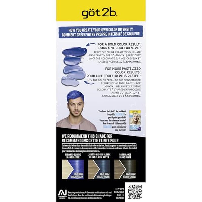 Got2B Color Remix Semi-Permanent Hair Dye, Blue Euphoria
