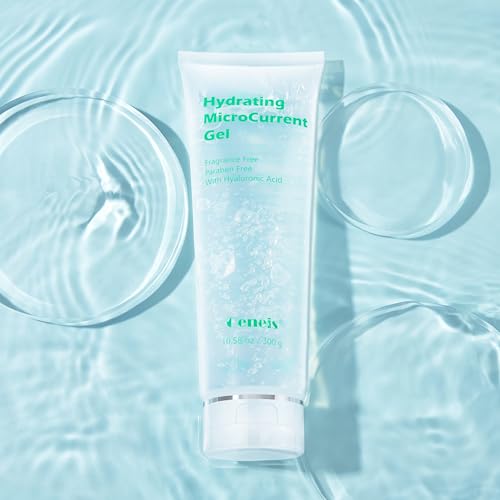 Hydrating Microcurrent Conductive Gel, Fragrance-Free, Paraben-Free, Gel Primer with Hyaluronic Acid, Non-irritating, Moisturizing Gel for RF, 300g Tube, Clear