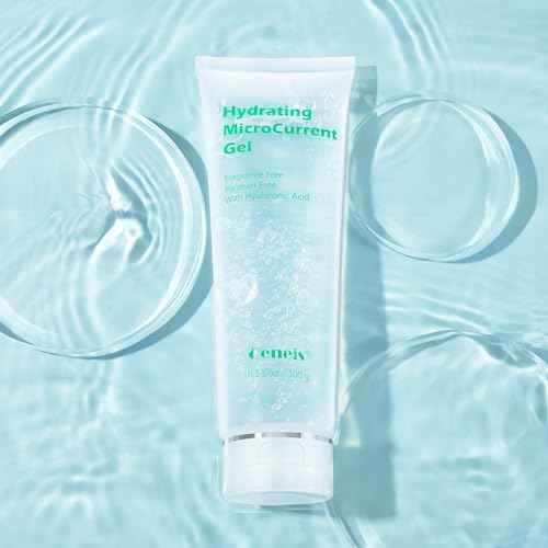 Hydrating Microcurrent Conductive Gel, Fragrance-Free, Paraben-Free, Gel Primer with Hyaluronic Acid, Non-irritating, Moisturizing Gel for RF, 300g Tube, Clear