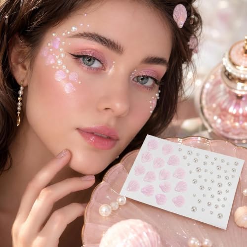 Self-Adhesive Face Gem Stickers - Seashell Design