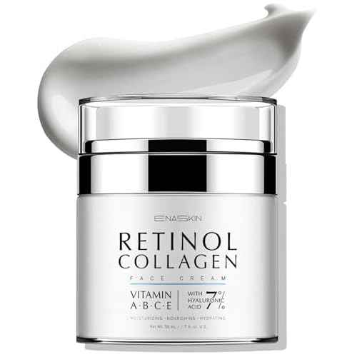 EnaSkin Retinol Collagen Face Cream: Wrinkle Cream for Women, Neck & D?collet? Anti Aging Moisturizer with 7% Hyaluronic Acid Serum - Day/Night Skin Firming & Tightening, 1.7 Oz